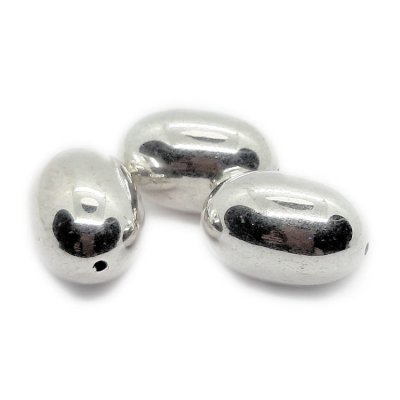 metallook-kraal-ei-vorm-zilver