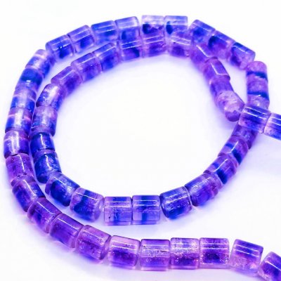 crackle-glaskralen-cililinder-paars-blauw