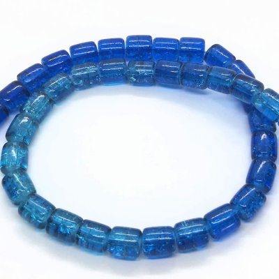 crackle-glaskralen-cililinder-blauw