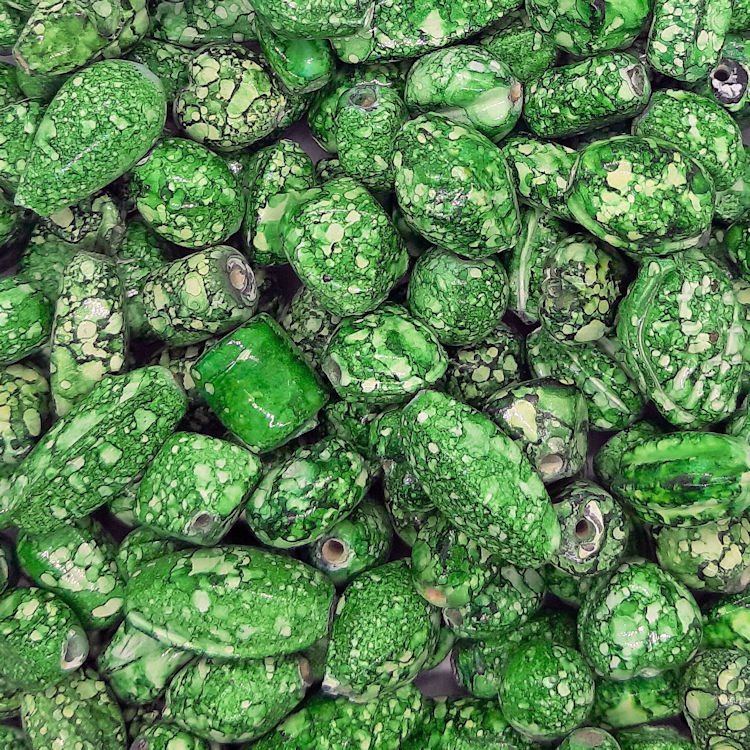 glaskralenmix-marmerlook-groen