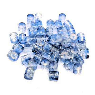 crackle-glaskralen-cilinder-blauw-transparant