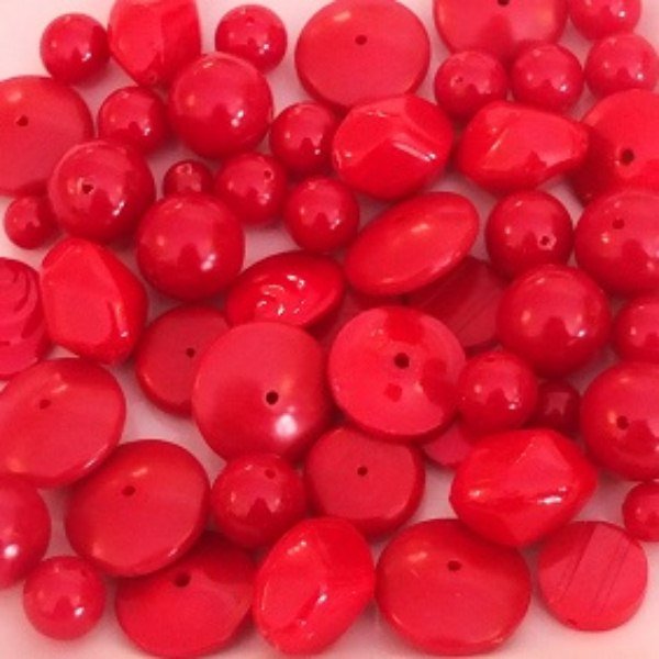 acrylkralenmix rood