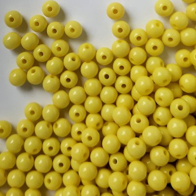 acryl-kralen-6mm-geel-opaque