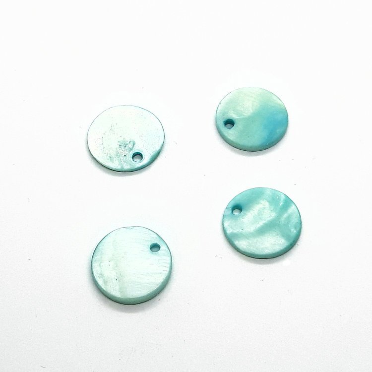 Schelphanger-rond-12,5mm-parelmoer-turquoise