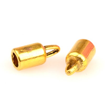 Eindkapjes voor 4mm leer of koord goud