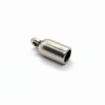 DQ-eindkapje-voor-rond-leer -6,5mm-zilver