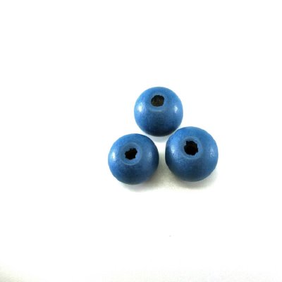 Houten kraal blauw rond 8mm, 12mm en 16mm