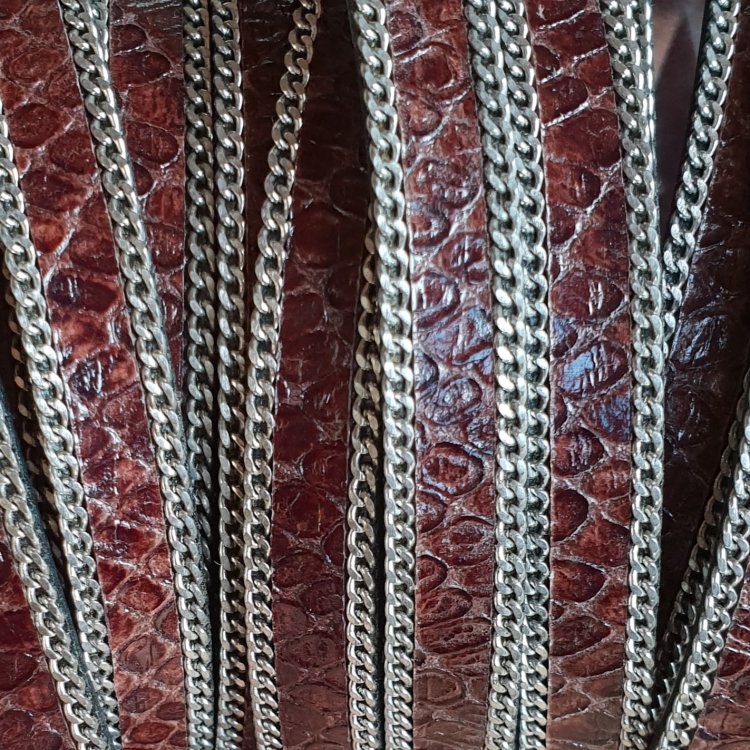 leer-snake-roodbruin-zilverenketting