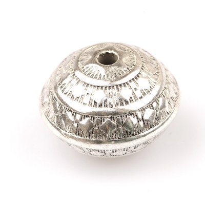 metallook kraal zilver groot ufo vorm