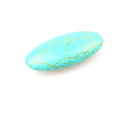natuursteen kraal turquoise ovaal