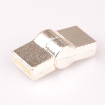 Scharnier magneetsluiting zilver voor plat leer