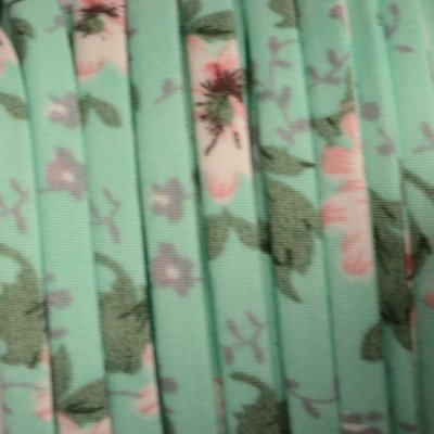 Stoffen band met bloemetjes print mintgroen
