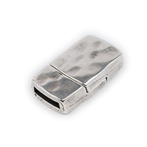 Magneetsluiting hamerslag voor 10mm breed leer, DQ Antiek zilver