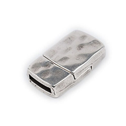 Magneetsluiting hamerslag voor 10mm breed leer, DQ Antiek zilver