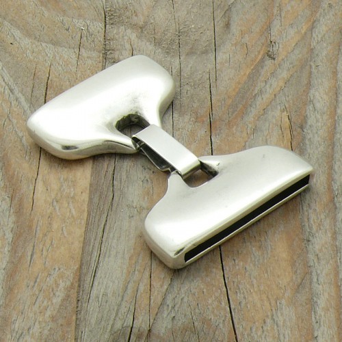 Clipsluiting XXL voor 30mm breed leer, DQ Antiek Zilver