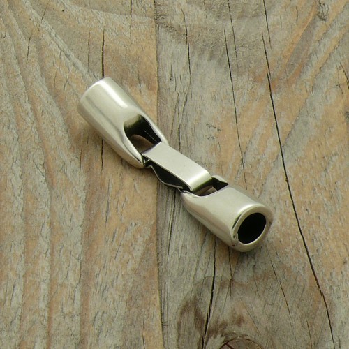 Clipsluiting voor 6mm rond leer, DQ Antiek zilver