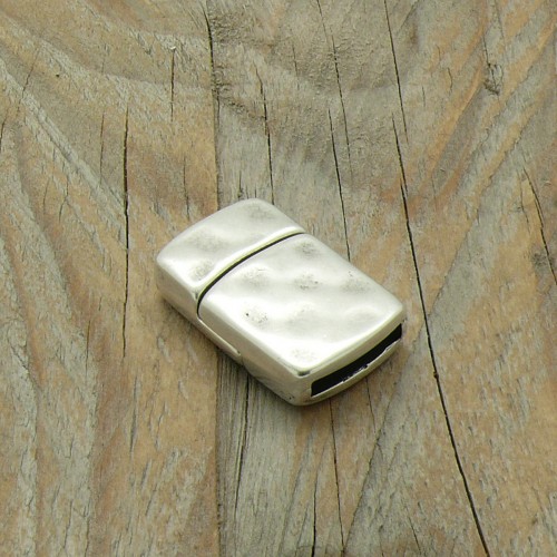Magneetsluiting hamerslag voor 13mm breed leer, DQ Antiek zilver