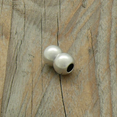 Magneetsluiting balletjes voor 4mm rond leer, DQ Antiek zilver