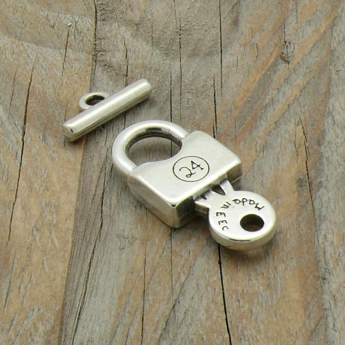 Kapittelslot 'Key 24', 16x35mm/3x20mm, Antiek zilver