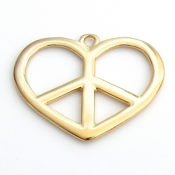 Bedel hart peace teken groot, DQ Goud