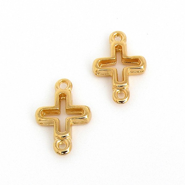 Tussenzetsel open kruis 11x16mm, Goud