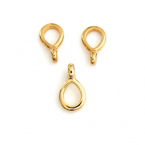 Kraal druppelvormig met oogje, 7.3x13mm, Goud