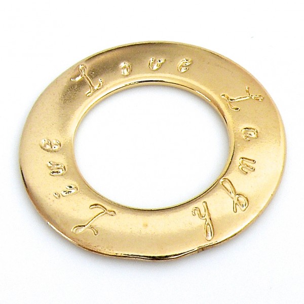 DQ wensen cirkel goud met tekst 'Live, Love, Laugh' 38mm