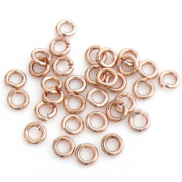 Open ring 4.5mm-1mm, gat 2.6mm, Rose goud, 25 stuks