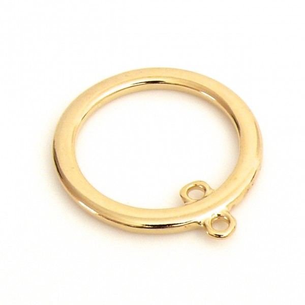 DQ ring met 2 oogjes, goud