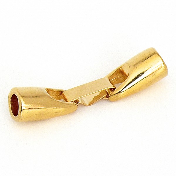 Clipsluiting voor 6mm rond leer, Goud