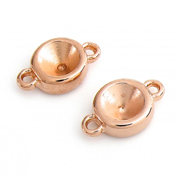 Tussenzetsel rond voor SS39 12x20mm, Rose goud