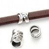 Schuifkraal REGALIZ ribben tekst "love", 14x16mm, Antiek zilver