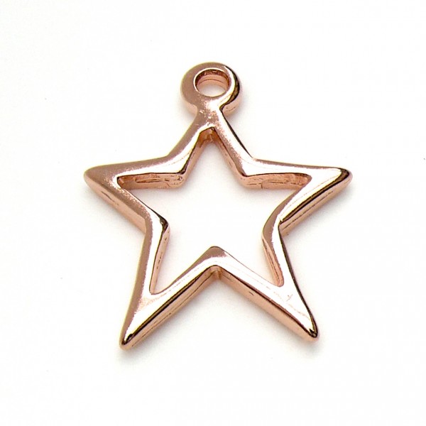 Bedel ster 25x32mm, Rose goud