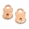 Bedel hangslot met tekst Forever 18x30mm, Rose goud - Afbeelding 2
