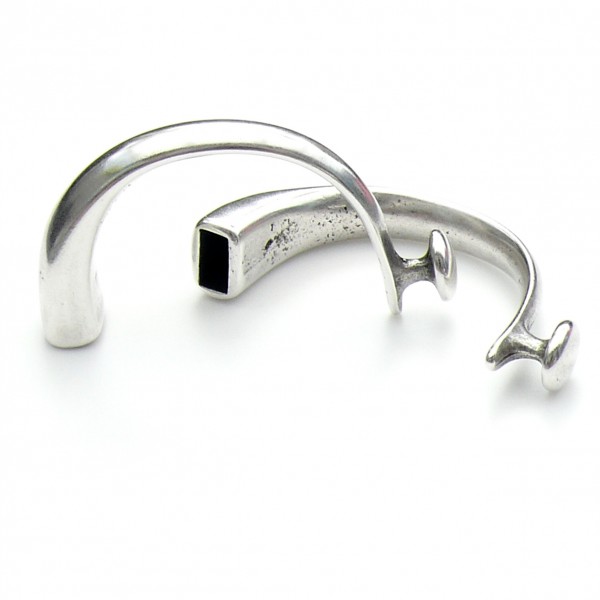 Halve armband, gatmaat 5x10mm, DQ Antiek zilver