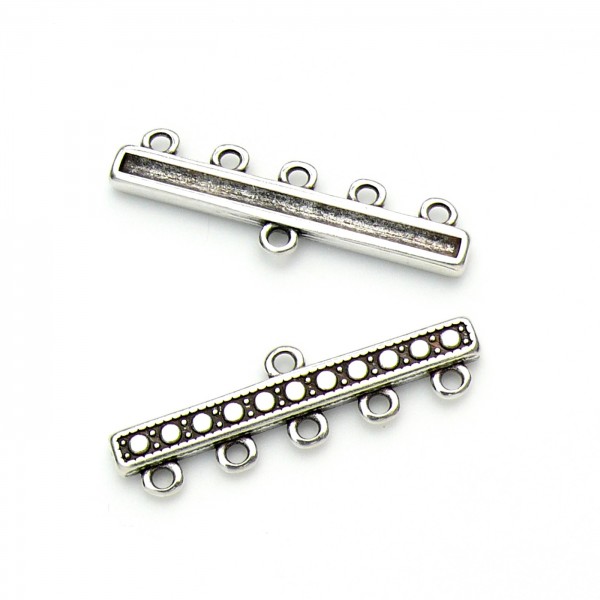 Verdeler met 5 ringen, maat 11x39mm, DQ antiek zilver