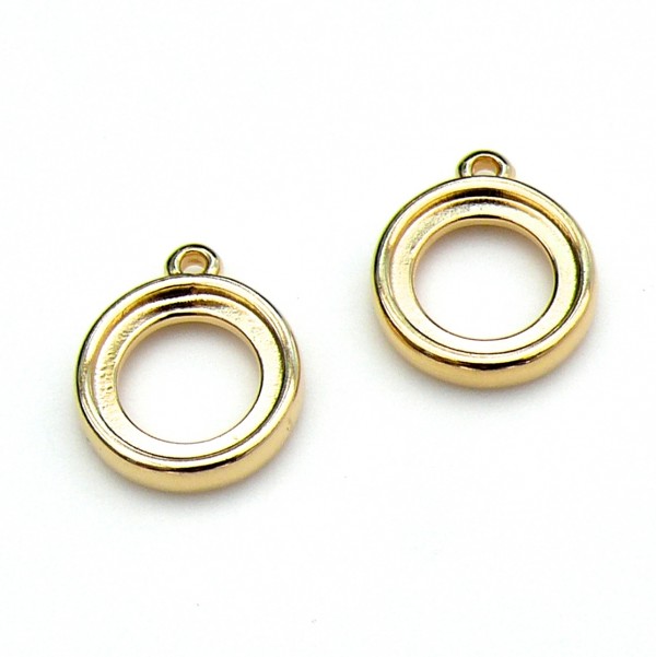 Bedel 2 zijdig voor setting 12mm, maat 14x17mm, Goud