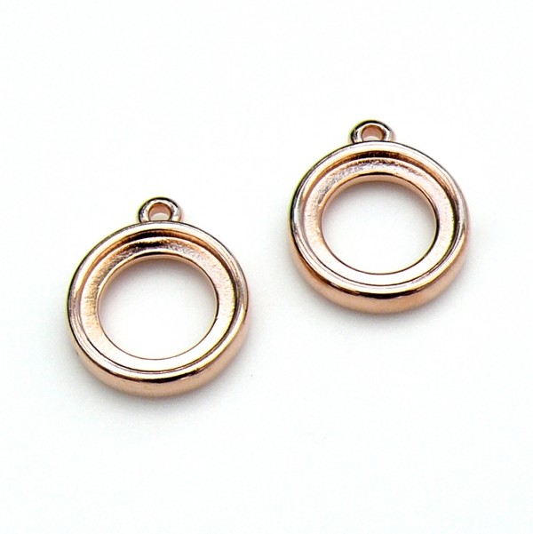 Bedel 2 zijdig voor setting 12mm, 14x17mm, Rose goud
