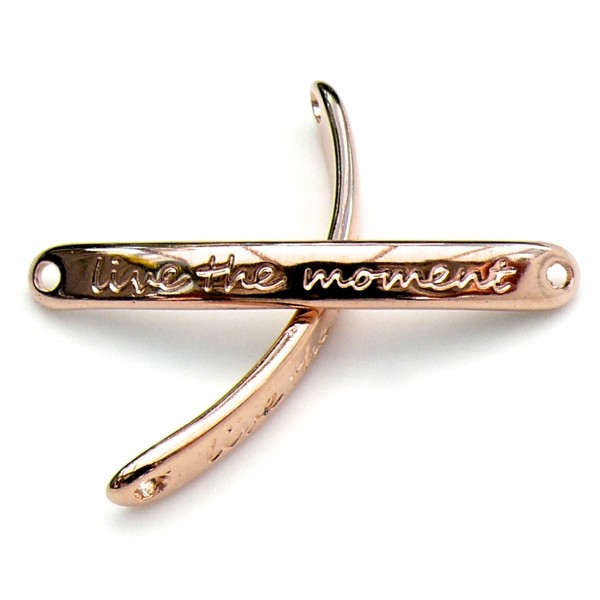 Tussenzetsel 'live the moment' 5.5x44mm, Rose goud