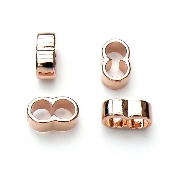 Tussenstuk spacer voor 5mm rond leer, 5x13mm, Rose goud