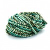 Geknoopt koord, rond 5mm, green/gold