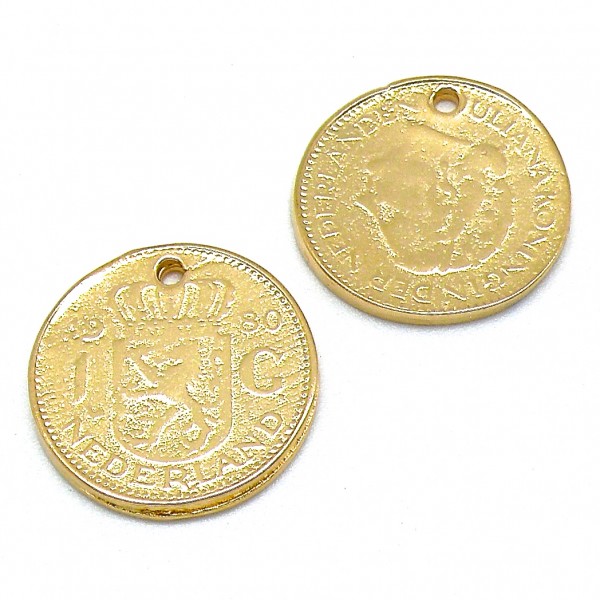 Bedel munt 1 gulden, maat 23mm, Goud