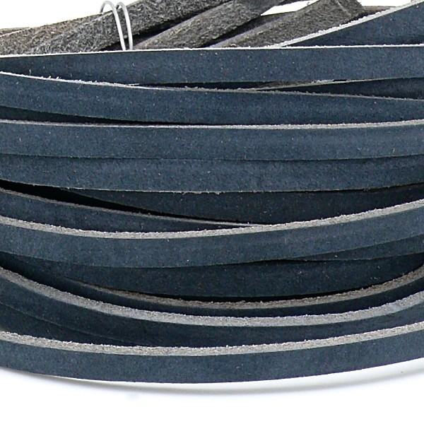 DQ Buffel leer, marine blauw, 5x2mm