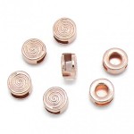 Schuifkraal rond spiraal voor 6mm breed leer, 9x9mm, Rose goud - Afbeelding 2