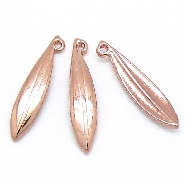 Bedel olijvenblaadje, maat 5x23mm, Rose goud