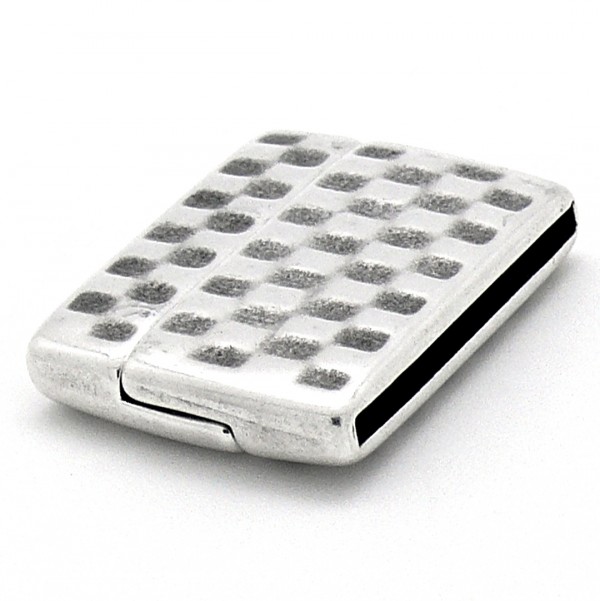 Magneetsluiting hamerslag, gat 2x30mm, Antiek zilver