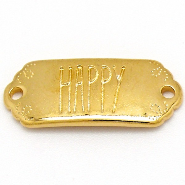 Tussenzetsel met tekst 'HAPPY', DQ Goud