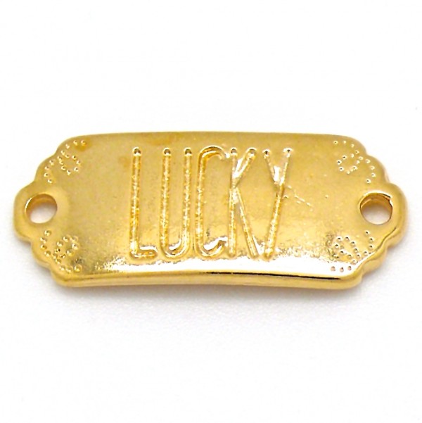 Tussenzetsel met tekst 'LUCKY', DQ Goud