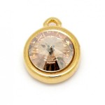 Swarovski Puntsteen Rivoli SS1122 Golden Shadow 12mm - Afbeelding 2