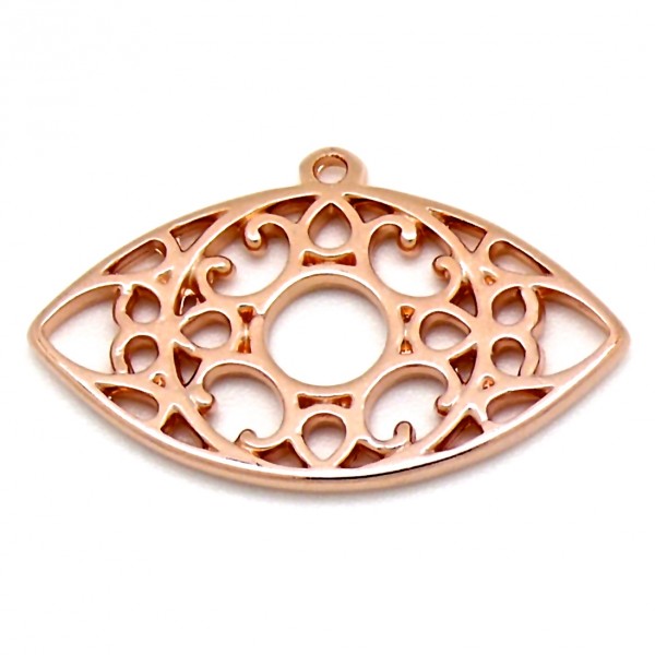 Bedel Byzantine oog, 20x32mm, Rose goud